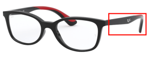 Original Ray-Ban RB1586 Junior Bügel, Farbe 3831 · Schwarz