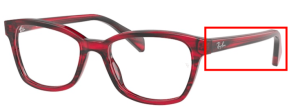 Original Ray-Ban RB1591 Junior Bügel, Farbe 3849 · Gestreift rot