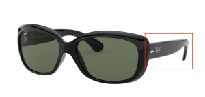 Original Ray-Ban RB4101 Jackie Ohh Bügel, Farbe 601 · Schwarz