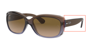 Original Ray-Ban RB4101 Jackie Ohh Bügel, Farbe 860 · Braun Verlauf lilac