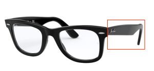 Original Ray-Ban RB5121 Sehbrillen Bügel, Farbe 2000 · Schwarz glänzend