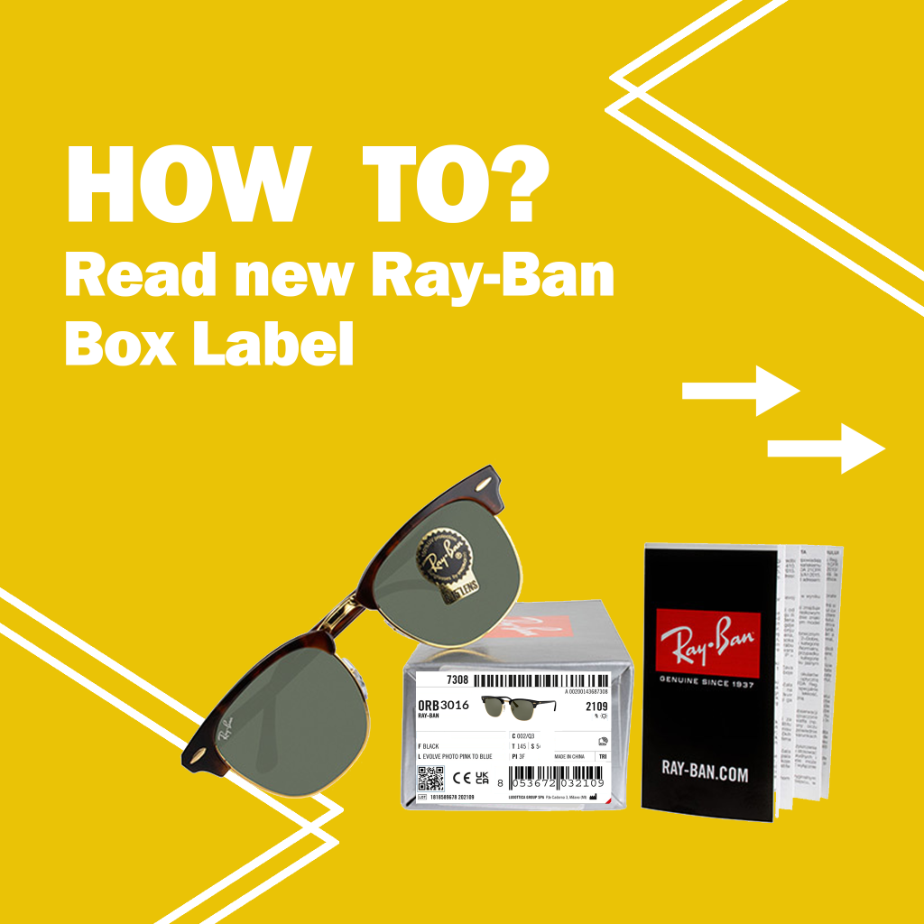 Ray-Ban-Etikett auf der Schachtel: Wie liest man es?