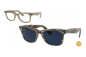 Ray-Ban 2140 WAYFARER, Farbe 138731 · Phototrop gestreift grau