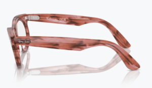 Original Ray-Ban RB2242V Sehbrillen WAYFARER OVAL Bügel, Farbe 8363 · Gestreift transparent rosa
