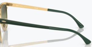 Original Ray-Ban RB3716 Clubmaster Metal Bügel, Farbe 9255 · Grün auf gold