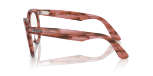 Original Ray-Ban RB2241V Wayfarer Way Bügel, Farbe 8363 · Gestreift transparent rosa