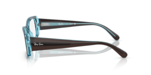 Original Ray-Ban RB5434 Bügel, Farbe 8366 · Braun auf transparent blau