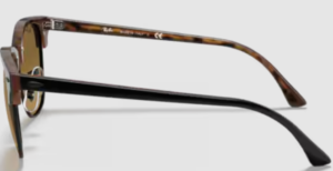 Original Ray-Ban RB3016 Clubmaster Bügel, Farbe 1277 · Oben grau auf Havanna