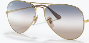 Originalgläser Ray-Ban RB3689 Aviator Metal II, Farbe GD · Transparent Verlauf blau Verlauf braun