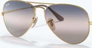 Originalgläser Ray-Ban RB3689 Aviator Metal II, Farbe GE · Rosa Verlauf blau Verlauf grau