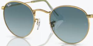 Originalgläser Ray-Ban RB3447 Round Metal, Farbe 3M · Blau Verlauf