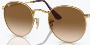 Originalgläser Ray-Ban RB3447 Round Metal, Farbe 51 · Braun hell Verlauf
