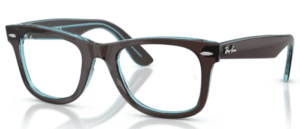 Ray-Ban RX4340V WAYFARER EASE, Farbe 8366 · Braun auf transparent blau