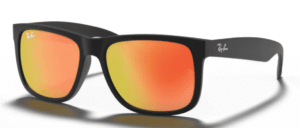 Ray-Ban 4165 JUSTIN, Farbe 622/6Q · Rubber schwarz