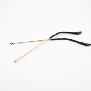 Kompatible Bügel für Ray-Ban RB3025 Aviator, Farbe Gold / schwarze spitze